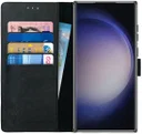 Rosso Deluxe Samsung Galaxy S23 Ultra Hoesje Echt Leer Book Case Zwart