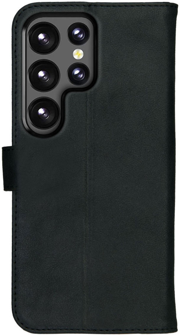 Rosso Deluxe Samsung Galaxy S23 Ultra Hoesje Echt Leer Book Case Zwart afbeelding 4