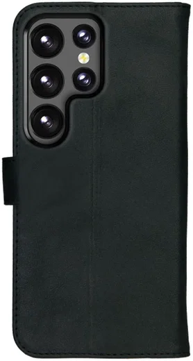 Rosso Deluxe Samsung Galaxy S23 Ultra Hoesje Echt Leer Book Case Zwart afbeelding 4