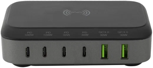 4smarts 7in1 GaN Oplaadstation 100W Snellader met QI Opladen Zwart afbeelding 2