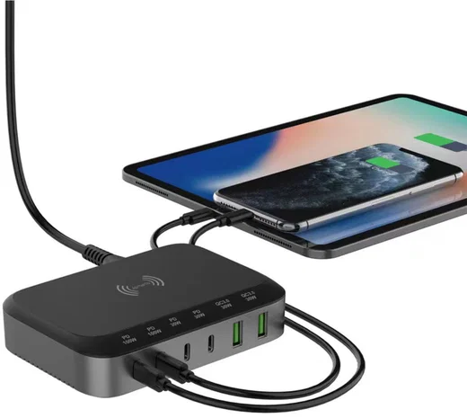 4smarts 7in1 GaN Oplaadstation 100W Snellader met QI Opladen Zwart afbeelding 5