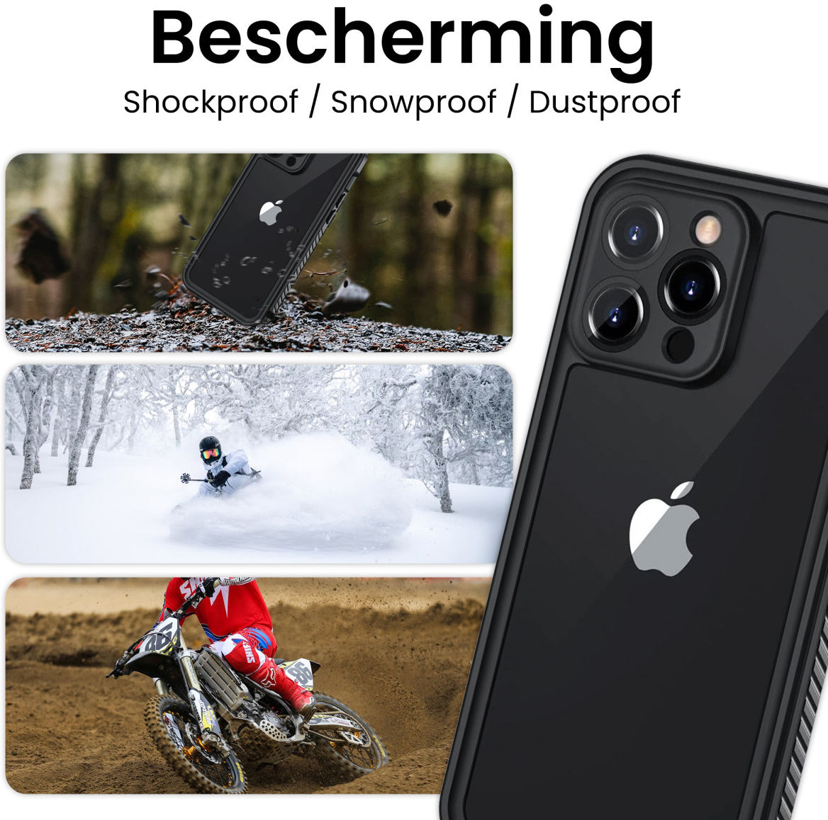 SBG Outdoor Case iPhone 14 Pro Waterdicht Zwart afbeelding 5