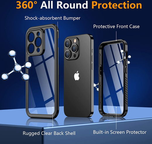 SBG Outdoor Case iPhone 14 Pro Waterdicht Zwart afbeelding 7