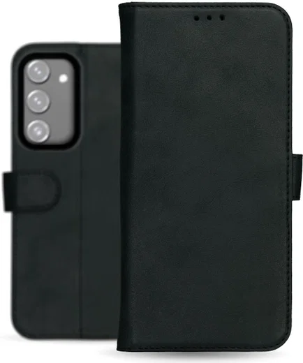 Rosso Deluxe Samsung Galaxy S23 Hoesje Echt Leer Book Case Zwart afbeelding 6