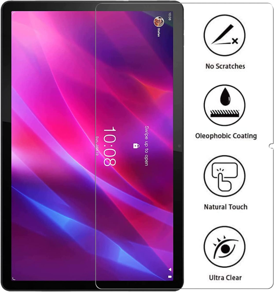 Lenovo Tab P12 Pro Screen Protector 9H Tempered Glass Volledig Dekkend afbeelding 2