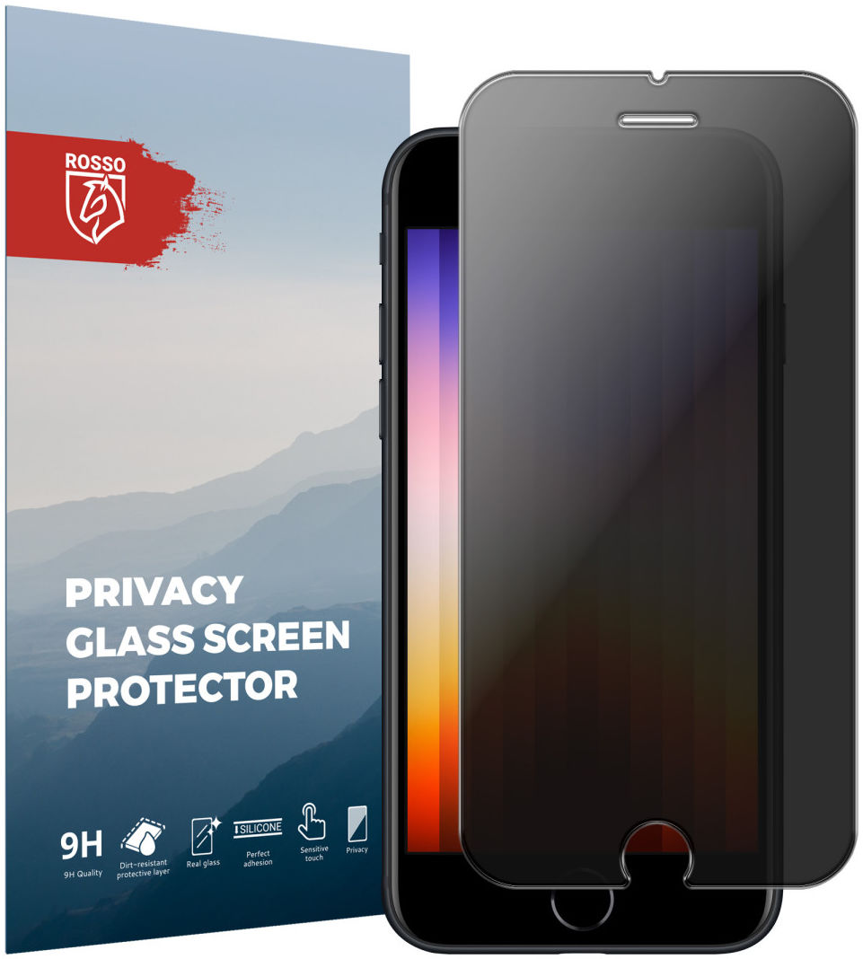 Rosso iPhone SE (2020/2022) 9H Tempered Glass Screen Protector Privacy afbeelding 1