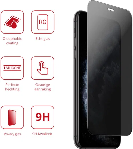 Rosso Apple iPhone 11 Pro 9H Tempered Glass Screen Protector Privacy afbeelding 3