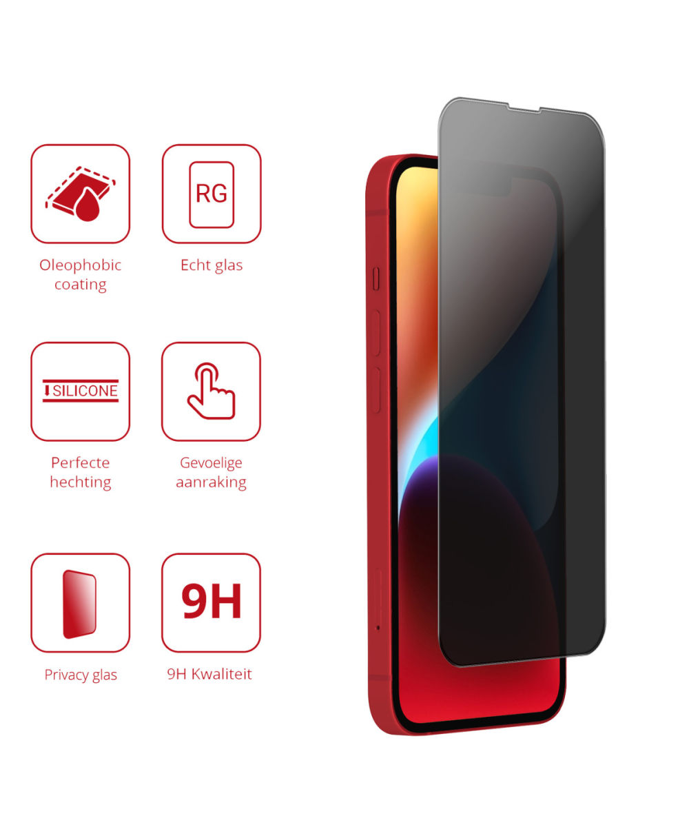 Rosso Apple iPhone 14 Plus 9H Tempered Glass Screen Protector Privacy afbeelding 3