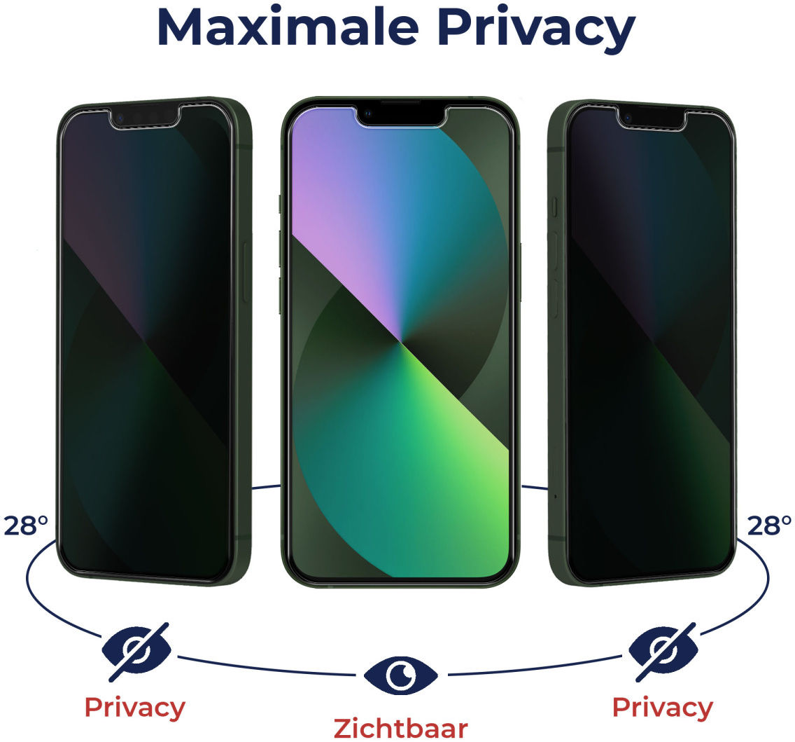 Rosso iPhone 14 Pro Max 9H Tempered Glass Screen Protector Privacy afbeelding 2