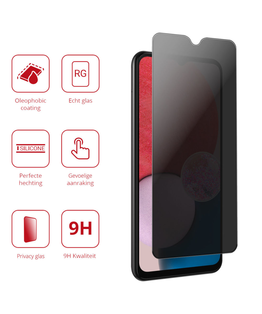 Rosso Samsung Galaxy A13 4G 9H Tempered Glass Screen Protector Privacy afbeelding 3