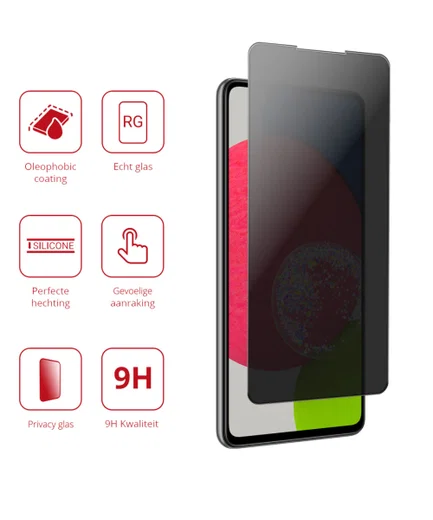 Rosso Samsung Galaxy A52 / A52S 9H Tempered Glass Screen Protector Privacy afbeelding 3