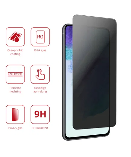 Rosso Samsung Galaxy S21 FE 9H Tempered Glass Screen Protector Privacy afbeelding 3