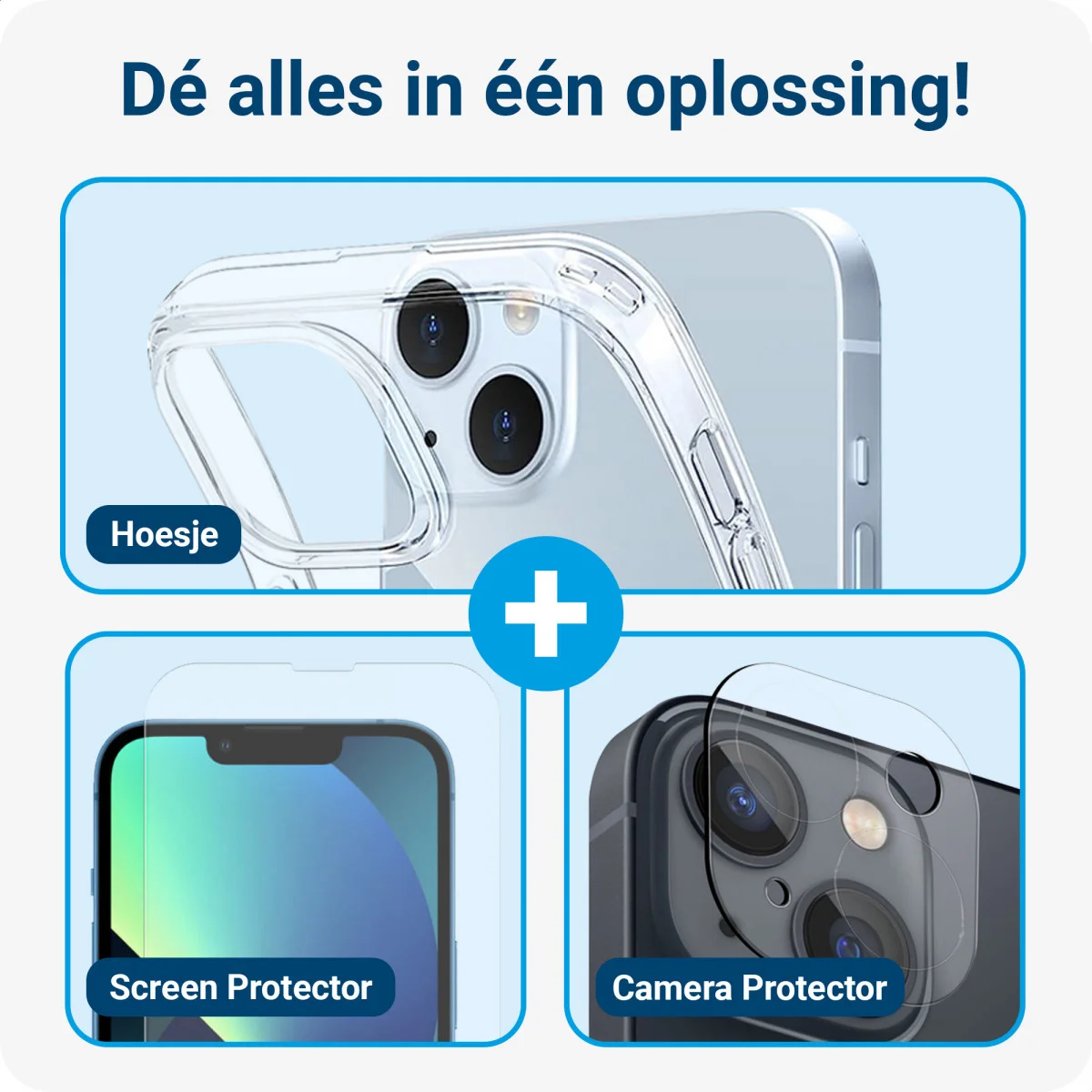 Apple iPhone 14 Hoesje + Screen Protector + Camera Protector afbeelding 2