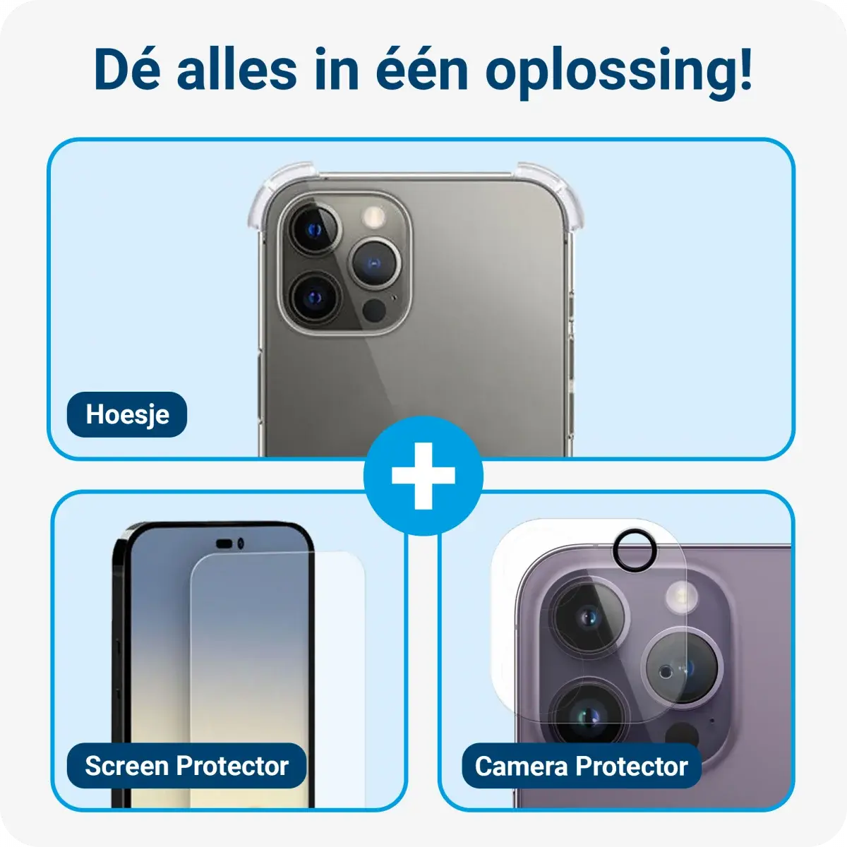Apple iPhone 14 Pro Max Hoesje + Screen Protector + Camera Protector afbeelding 2