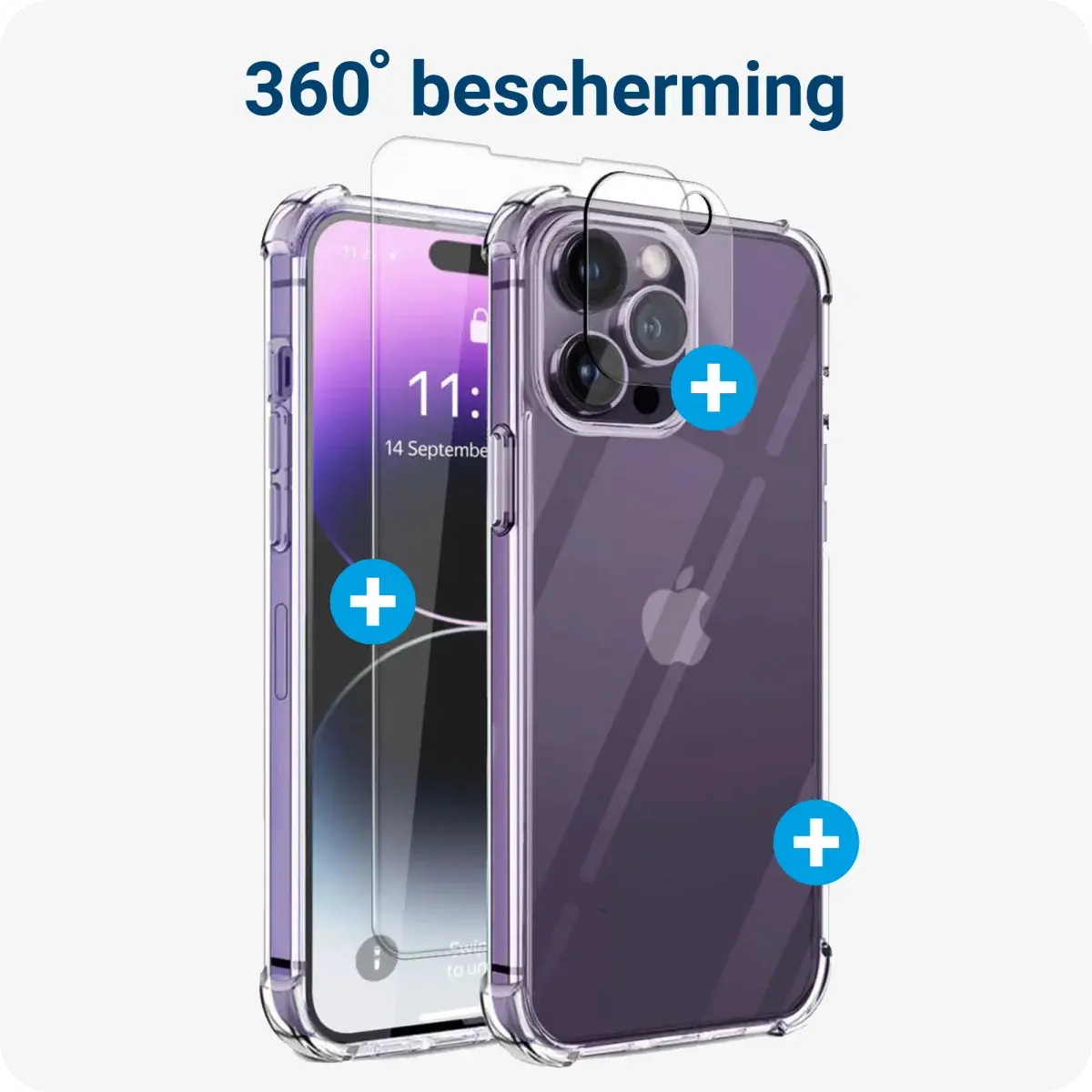 Apple iPhone 14 Pro Max Hoesje + Screen Protector + Camera Protector afbeelding 4
