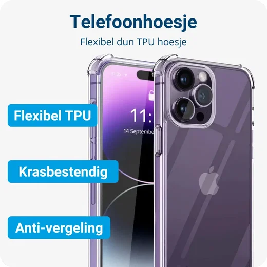 Apple iPhone 14 Pro Max Hoesje + Screen Protector + Camera Protector afbeelding 5
