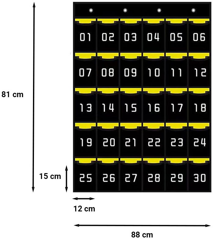 Universele Telefoon Tas met Cijfers - Opbergtas met 30 Vakken Zwart afbeelding 6