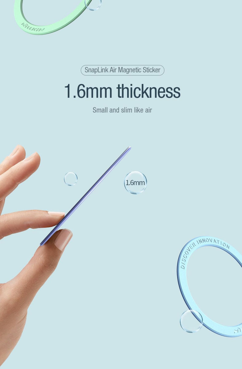 Nillkin SnapLink Air MagSafe Sticker voor Telefoonhoesjes Zwart afbeelding 5