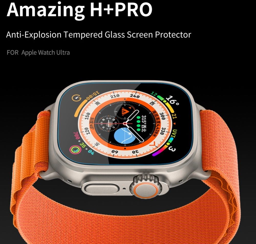 Nillkin - Apple Watch Ultra 3/2/1 Screen Protector - 9H Tempered Glass afbeelding 3