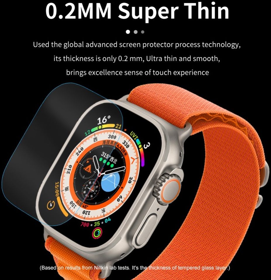 Nillkin - Apple Watch Ultra 3/2/1 Screen Protector - 9H Tempered Glass afbeelding 4