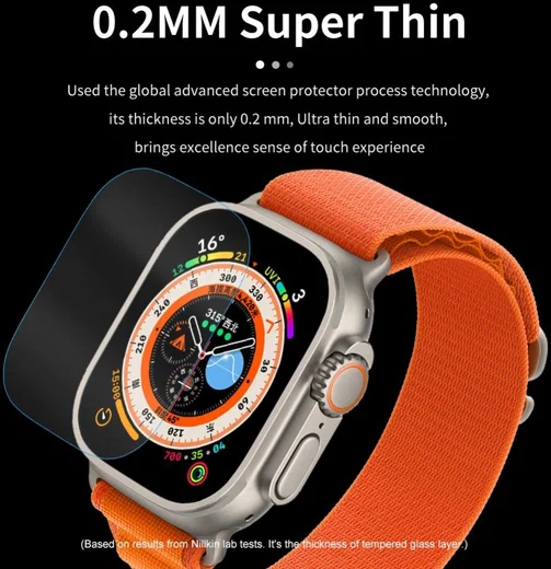 Nillkin - Apple Watch Ultra 3/2/1 Screen Protector - 9H Tempered Glass afbeelding 4