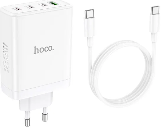 Hoco 100W GaN Adapter Power Delivery Snellader + USB-C Kabel 1M Wit afbeelding 6