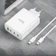 Hoco 100W GaN Adapter Power Delivery Snellader + USB-C Kabel 1M Wit afbeelding 4