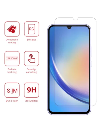 Rosso Samsung Galaxy A34 9H Tempered Glass Screen Protector afbeelding 2