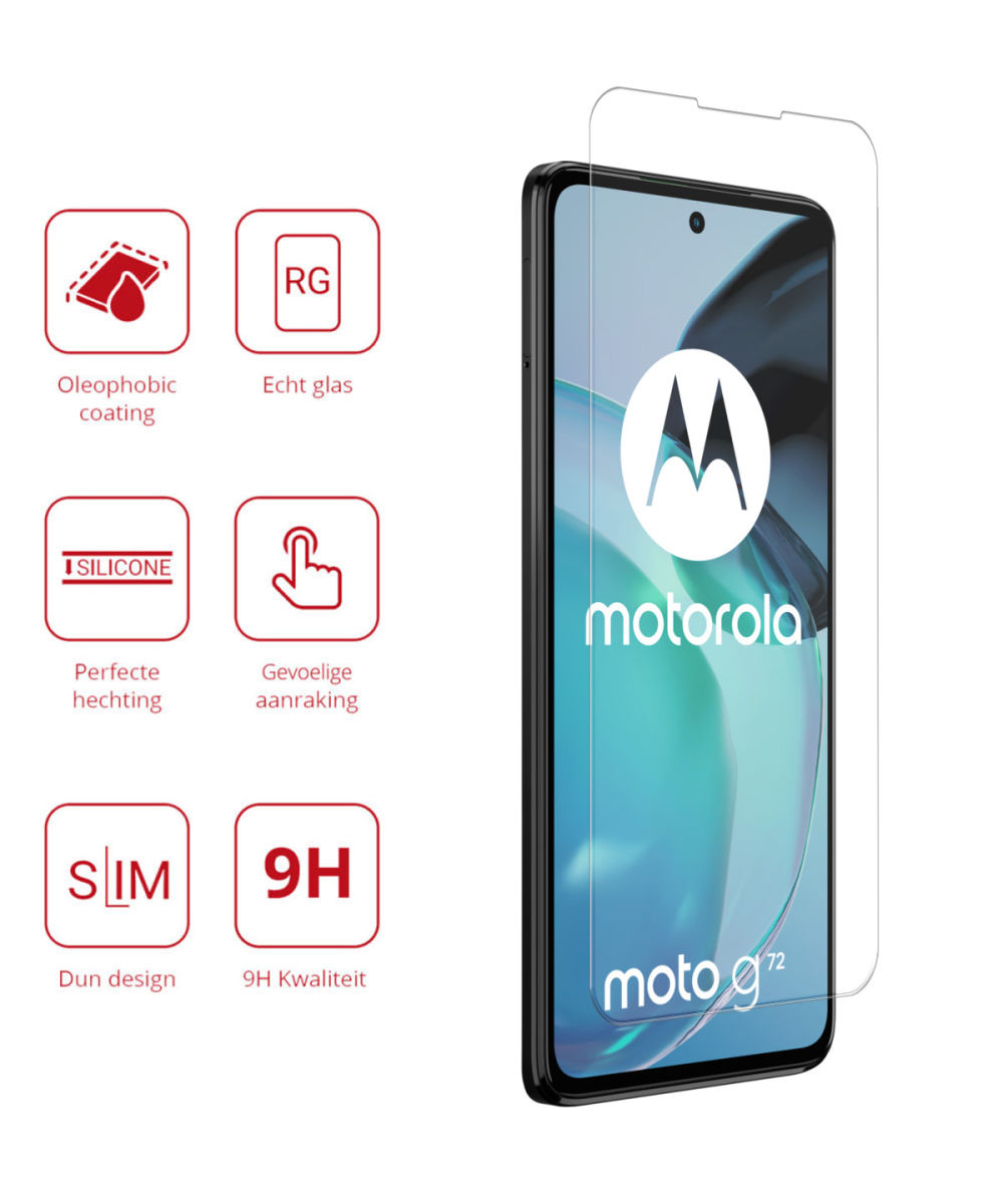 Rosso Motorola Moto G72 9H Tempered Glass Screen Protector afbeelding 2