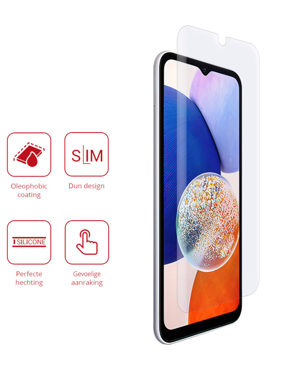 Rosso Samsung Galaxy A14 5G Ultra Clear Screen Protector Duo Pack afbeelding 2