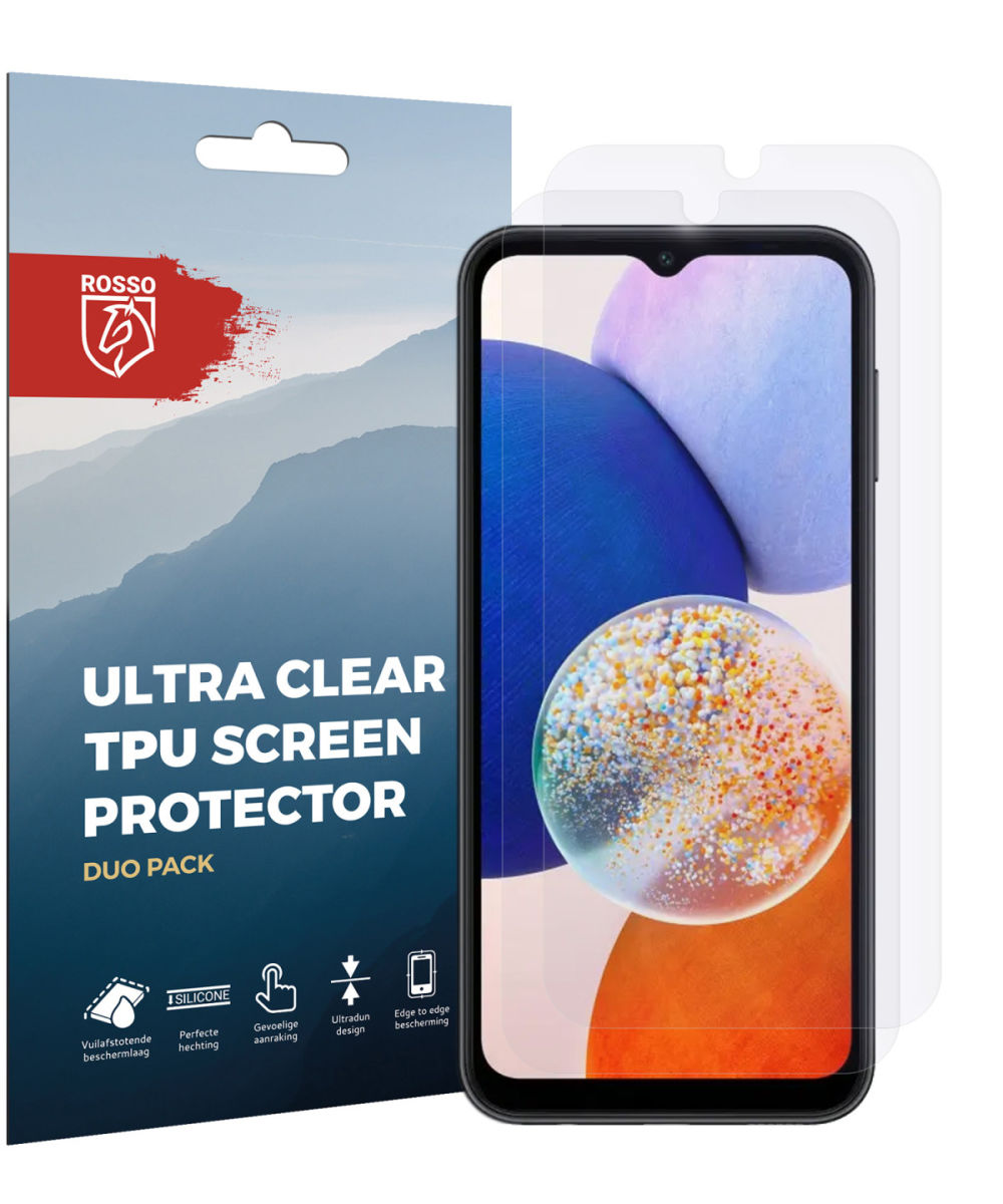 Rosso Samsung Galaxy A14 5G Ultra Clear Screen Protector Duo Pack afbeelding 6