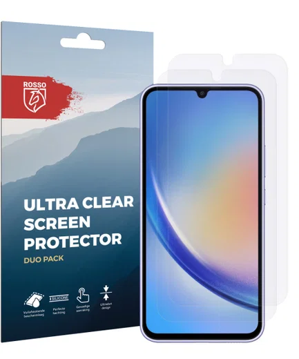 Rosso Samsung Galaxy A34 Ultra Clear Screen Protector Duo Pack afbeelding 8