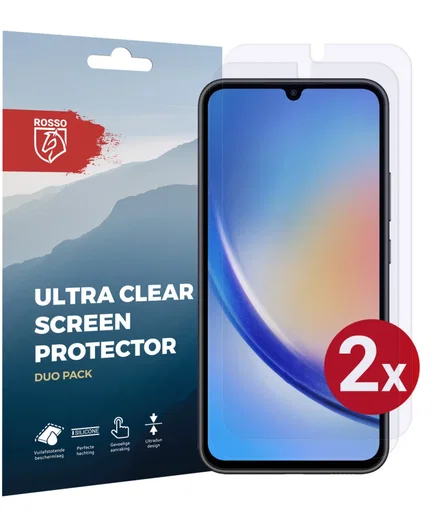 Rosso Samsung Galaxy A34 Ultra Clear Screen Protector Duo Pack afbeelding 1