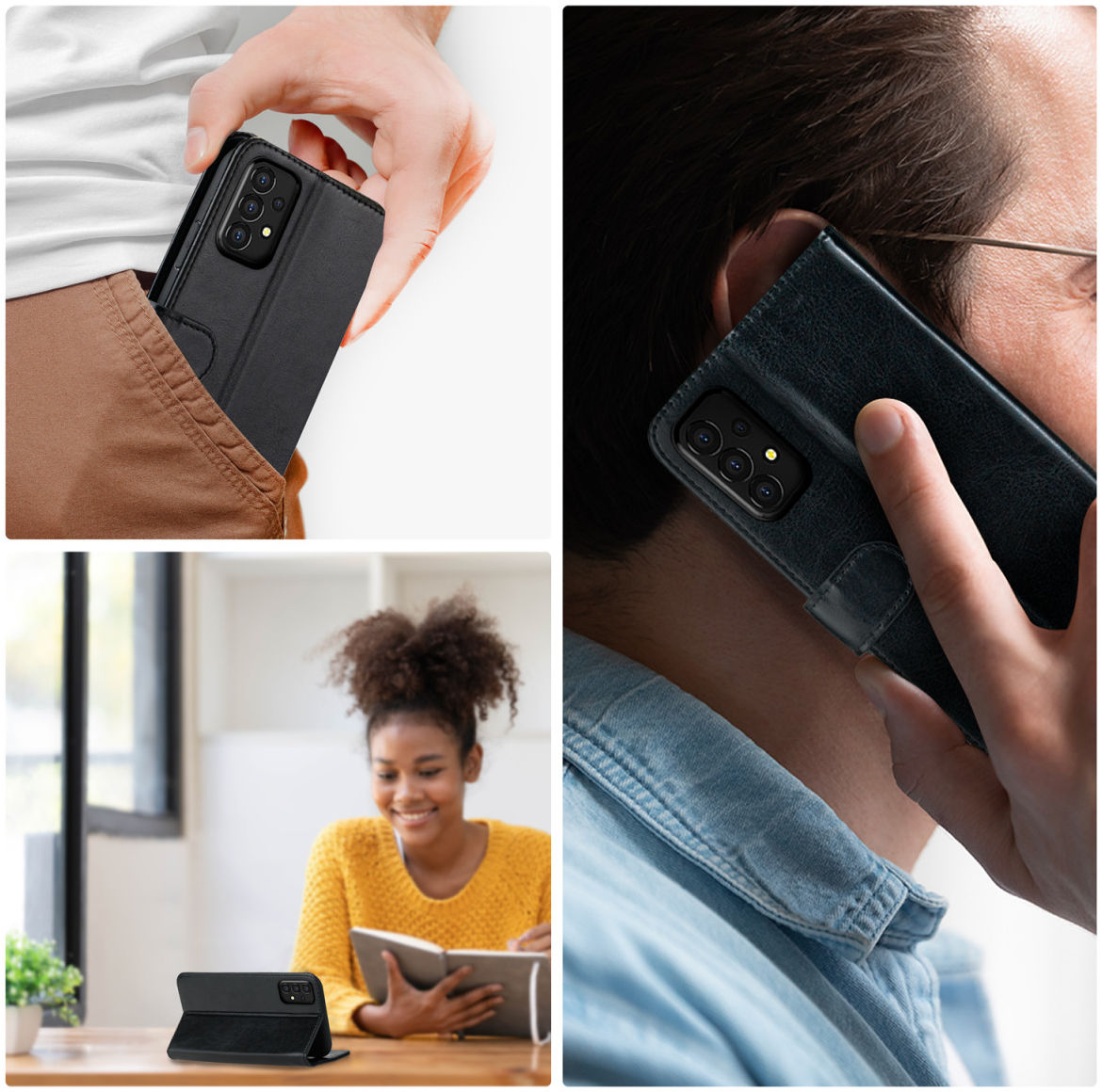 Rosso Element Samsung Galaxy A34 Hoesje Book Cover Wallet Zwart afbeelding 5