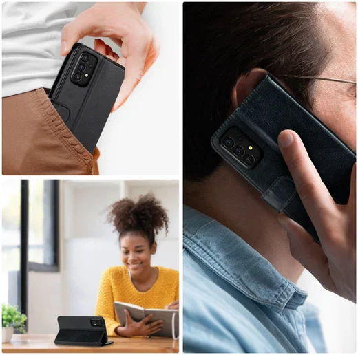Rosso Element Samsung Galaxy A34 Hoesje Book Cover Wallet Zwart afbeelding 5