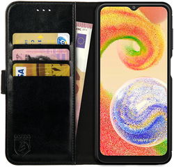 Rosso Element Samsung Galaxy A04 Hoesje Book Cover Wallet Zwart afbeelding