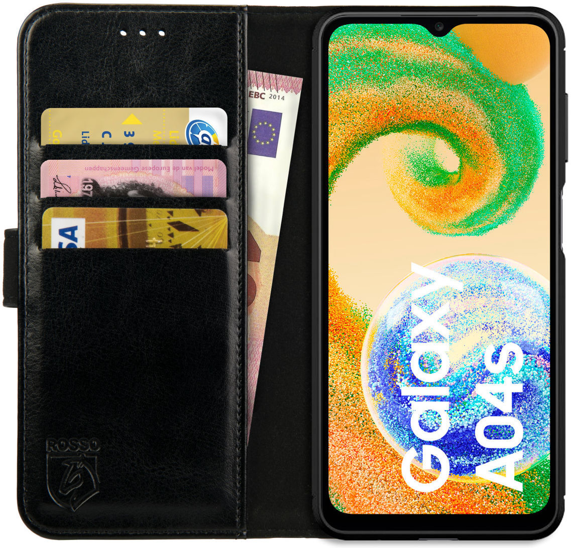 Rosso Element Samsung Galaxy A04s Hoesje Book Cover Wallet Zwart afbeelding 1