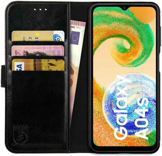 Rosso Element Samsung Galaxy A04s Hoesje Book Cover Wallet Zwart afbeelding 1