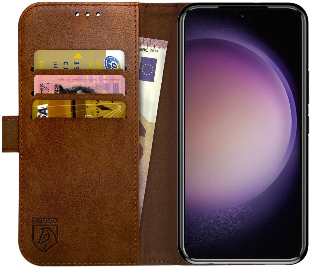 Rosso Element Samsung Galaxy S23 Plus Hoesje Book Cover Wallet Bruin afbeelding 1