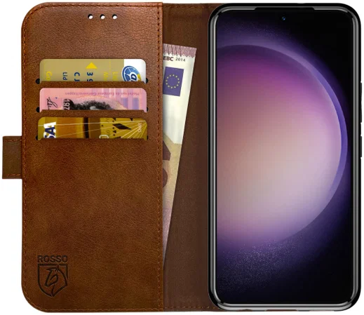 Rosso Element Samsung Galaxy S23 Plus Hoesje Book Cover Wallet Bruin afbeelding 1
