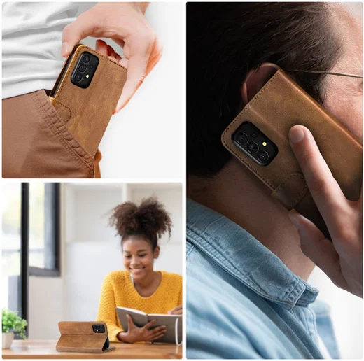 Rosso Element Samsung Galaxy A34 Hoesje Book Cover Wallet Bruin afbeelding 6
