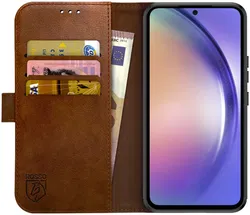 Rosso Element Samsung Galaxy A54 Hoesje Book Cover Wallet Bruin afbeelding