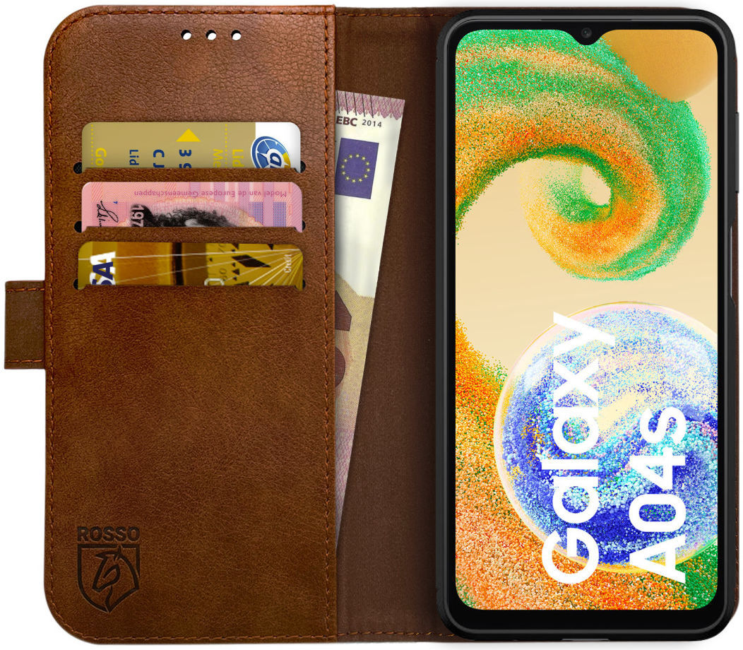 Rosso Element Samsung Galaxy A04s Hoesje Book Cover Wallet Bruin afbeelding 1