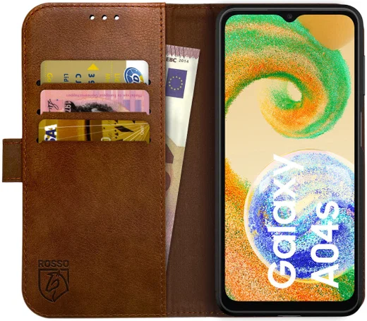 Rosso Element Samsung Galaxy A04s Hoesje Book Cover Wallet Bruin afbeelding 1
