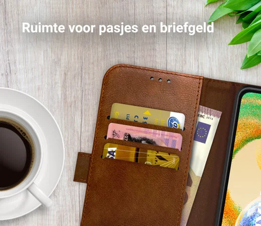 Rosso Element Samsung Galaxy A04s Hoesje Book Cover Wallet Bruin afbeelding 5