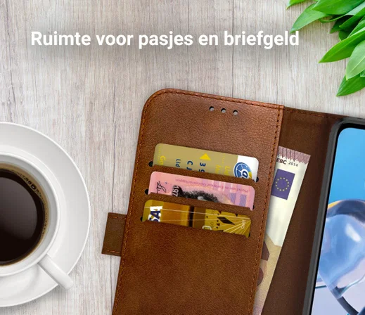 Rosso Element Motorola Moto E22/E22i Hoesje Book Cover Wallet Bruin afbeelding 5