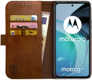 Rosso Element Motorola Moto G72 Hoesje Book Cover Wallet Bruin