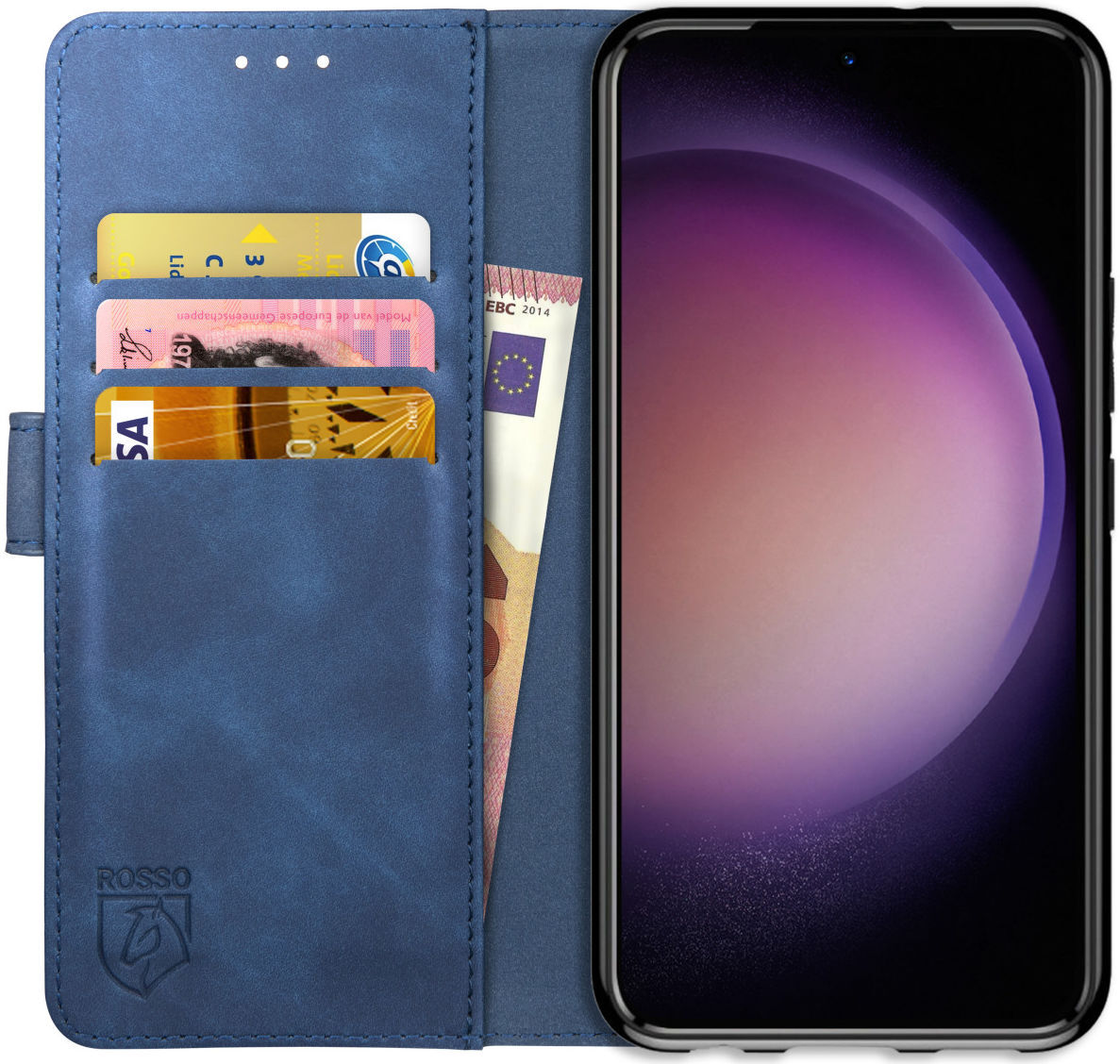 Rosso Element Samsung Galaxy S23 Plus Hoesje Book Cover Wallet Blauw afbeelding 1