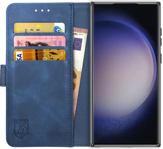 Rosso Element Samsung Galaxy S23 Ultra Hoesje Book Cover Wallet Blauw afbeelding 1