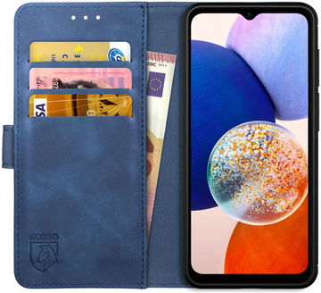 Rosso Element Samsung Galaxy A14 Hoesje Book Cover Wallet Blauw
